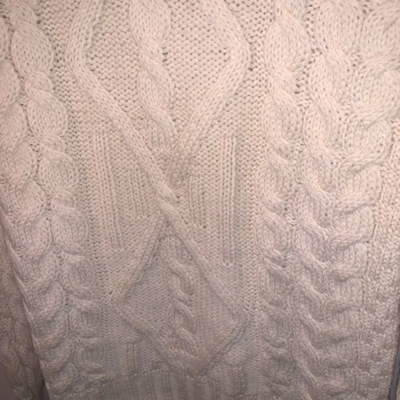Aran Sweater Market Cream Cable Knit 100% Merino Wool Sweater M - Picture 7 of 13